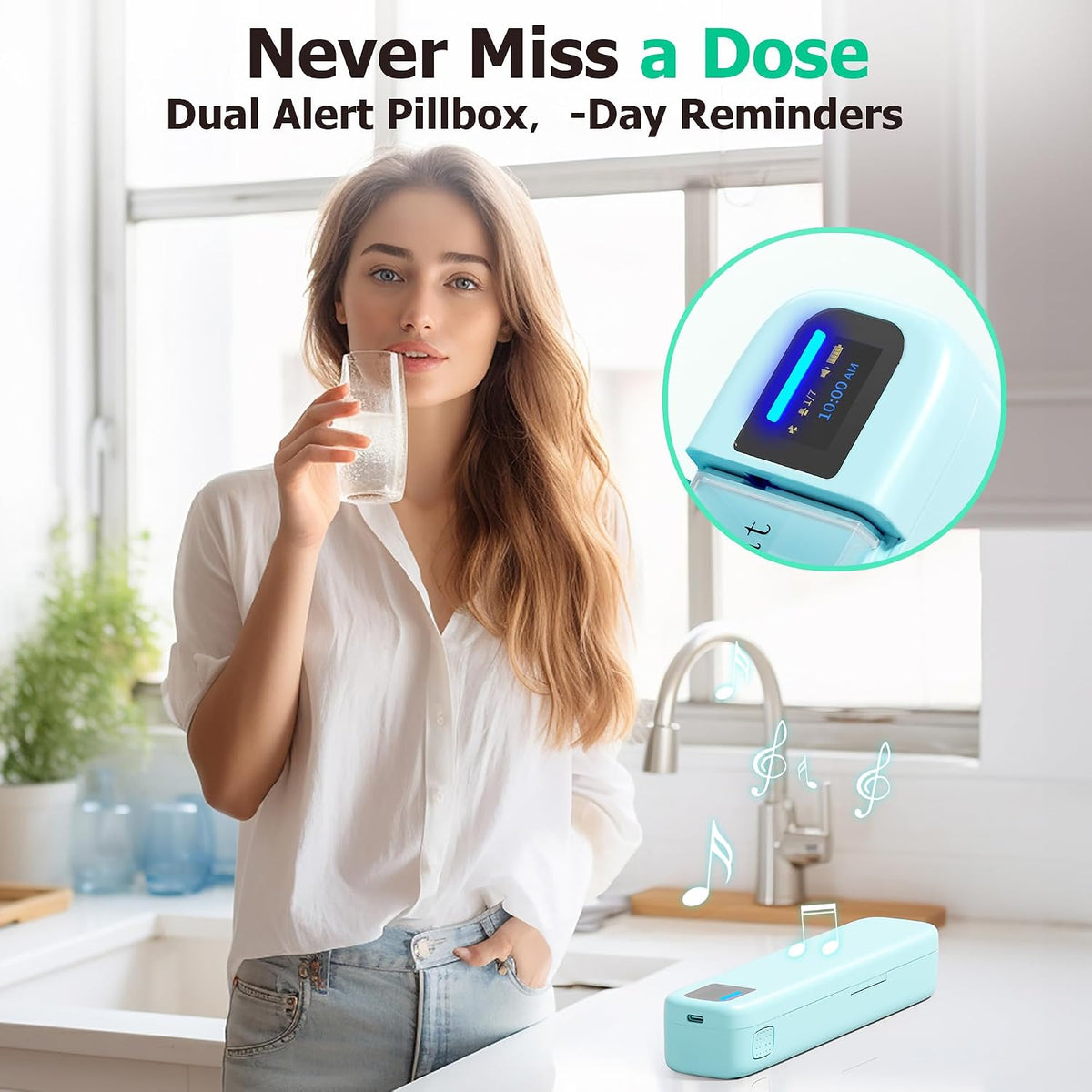 Smart Bluetooth Pill Organizer with App & Medication Reminders