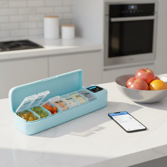 Smart Bluetooth Pill Organizer with App & Medication Reminders