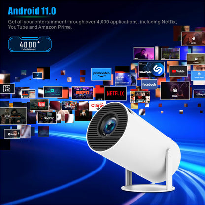 Smart Portable Mini Projector 4K WiFi 6 & Bluetooth Home Cinema