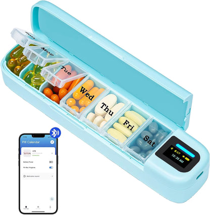 Smart Bluetooth Pill Organizer with App & Medication Reminders