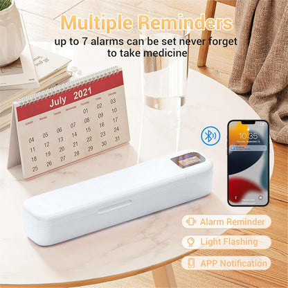 Smart Bluetooth Pill Organizer with App & Medication Reminders